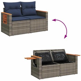 vidaXL 8 részes barna polyrattan akácfa kerti ülőgarnitúra párnákkal