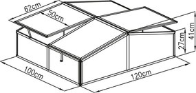 G21 kétrészes palántanevelő GA12 100 x 120 x 40 cm