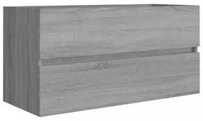 szürke sonoma színű szerelt fa éjjeliszekrény 90x38,5x45 cm