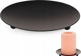 Gyertyatartó Állvány Fém Fekete Átmérő 12 cm Dekoratív Kerek