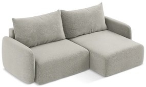 Világosszürke kinyitható-tárolóhelyes sarokkanapé (jobb oldali) Kalena – Makamii