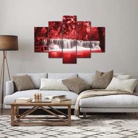 Kép - Vízesés, piros (150x105 cm)