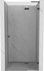 Mexen Lunar L jobbra nyíló zuhanyajtó 105 cm, átlátszó, gun gray kefe - 834L-105-000-66-00-P