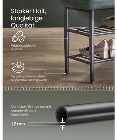 ECHO cipőpad 2 szintes, műbőr borítás, erdőzöld, 30 x 80 x 50 cm