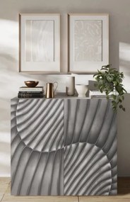 SNAKE kétajtós komód, antracitszürke testtel és antracitszürke, díszített mintázatú előlapokkal