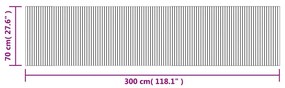 négyszögletű világos természetes bambusz szőnyeg 70 x 300 cm