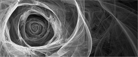 Kép - Absztrakt rózsa fekete-fehér (120x50 cm)