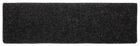 10 db öntapadós lépcsőszőnyeg, 65 x 21 x 4 cm, fekete, téglalap alakú széllel
