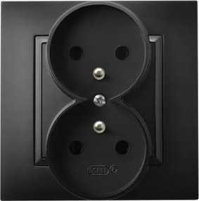 Aria Dupla aljzat tűvel fekete GP-2UZ/33 Ospel