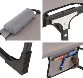 Összecsukható nyugágy  poliészter 182 x 60 x 30 cm szürke