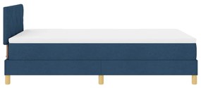 Box Spring Ágy Matraccal és LED Éjféli Kék 120x200 cm szövet