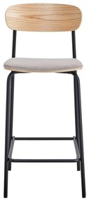 Fekete-szürkésbarna bárszék szett 2 db-os (ülésmagasság 66 cm) Adriana – Marckeric