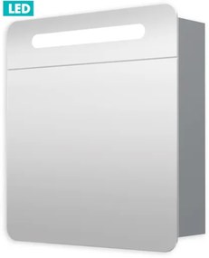 Tükrös szekrény 60 cm, 1 balos ajtó, LED világítás, aljzat+kapcsoló, IP44 GALPIR60LED