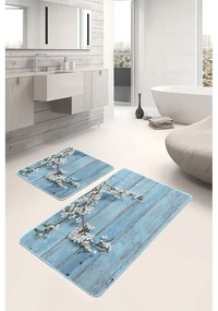 Kék fürdőszobai kilépő szett 2 db-os 60x100 cm – Mila Home