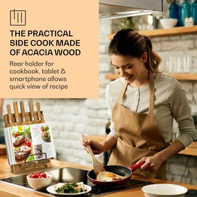 Klarstein Komaki, késkészlet, 8 darabos, 5 kés, 3 vágódeszka, tartó kések élezéséhez