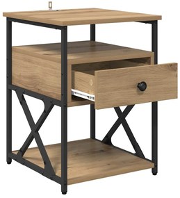 Éjjeliszekrény fiókkal kézműves tölgy 40 x 42 x 55 cm Faanyag