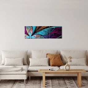 Kép - absztrakció, virág (órával) (90x30 cm)