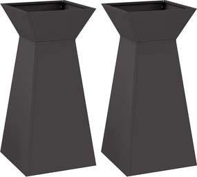 vidaXL Pillér Ültető 2 pcs Fekete 35 x 35 x 73 cm