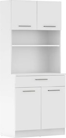 Négyajtós szekrény, fehér, DOMIS NEW