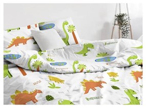 Fehér egyszemélyes gyerek ágyneműhuzat 140x200 cm Dinolar – Mijolnir