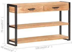 tömör akácfa komód 120 x 30 x 75 cm