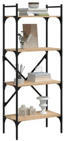 4 szintes sonoma tölgy szerelt fa könyvespolc 56x31,5x138,5 cm