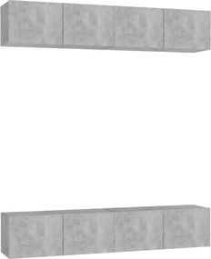 vidaXL 4 db betonszürke szerelt fa TV-szekrény 80 x 30 x 30 cm