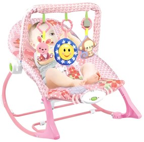 Rezgő, zenélő pihenőszék 18kg-ig, rózsaszín