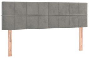 világosszürke bársony rugós ágy matraccal 140x200 cm