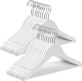 Kis méretű vállfa 35 cm, gyermek ruhaakasztók, 20 db-os csomag, fehér