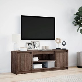 barna tölgy színű szerelt fa LED-es TV-szekrény 139,5x34x50 cm
