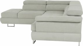 Ülőgarnitúra tárolóhellyel, világosszürke, szövet, balos, BUTON R