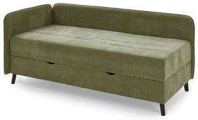 Zöld kárpitozott ágyneműtartós egyszemélyes ágy 120x200 cm Kiruna – Meise Möbel