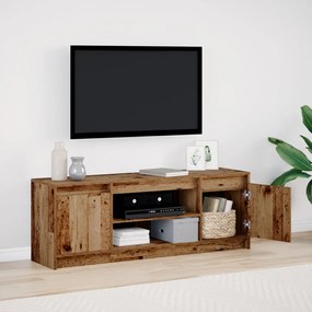 TV Szekrény LED-del - Régi Fa, 139,5x34x50 cm, Mérnöki Fából Készült