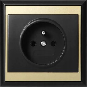 Fekete-arany szimpla aljzat földeléssel Luna Abex kerettel