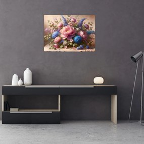 Kép - Asztal tele virágokkal (70x50 cm)