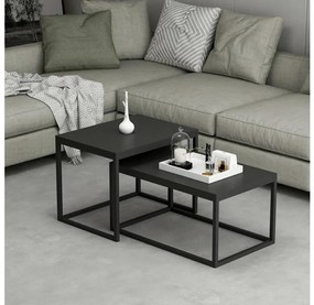 KÉSZLET 2x Kávésasztal LEKA fekete