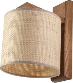 Fali lámpa AIDA 1xE27/15W/230V tölgy/raffia