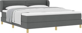 vidaXL Boxrugós ágy matracmal Sötétszürke 180 x 200 cm szövet