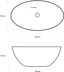 Gamma Emi, asztali mosdó 405x335x140 mm, fényes fehér, GMA-UC-EMI