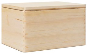 Fa doboz fedővel 40x30x23 cm tömör fa fenyő