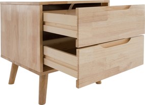 Éjjeliszekrény, masszív fa, természetes, BRUNI