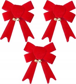 Velúr masni Karácsonyi Dekoráció 3 db Csingilinggel 13 x 10,5 cm