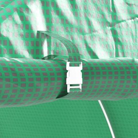 Outsunny Kerti Alagút Üvegház 24m² 8L x 3W x 2H m - 16 Ablak, Feltekerhető Cipzáras Ajtó - Horganyzott Acél Váz, Magas Sűrűségű PE Üvegház Fedél | Aos