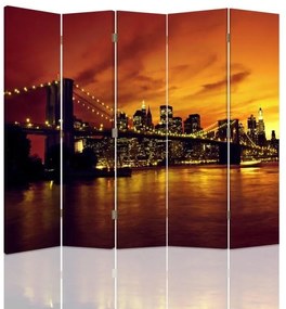 Gario Paraván Brooklyn híd és Manhattan naplementében Méret: 180 x 170 cm, Kivitelezés: Forgó paraván 360°