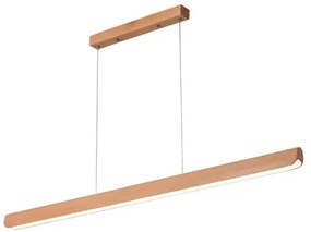 LED Csillár zsinóron LED/22W/230V 4000K 120 cm bükkfa/tömör fa