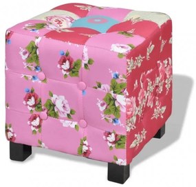 Foltvarrott dizájnú fotel lábzsámollyal