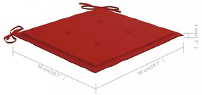 tömör tíkfa hintaszék piros párnával