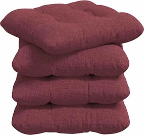 vidaXL Ülőpárnák 4 pcs Bordó 40 x 40 x 12 cm szövet