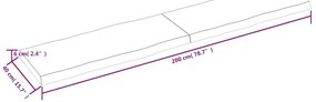 világosbarna kezelt tömör asztallap 200x40x(2-6) cm